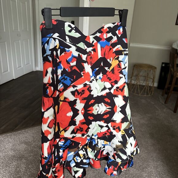 PINKO Italian Designer Strapless Print Cocktail Party Dress Made In Italy US 8 - Picture 12 of 12